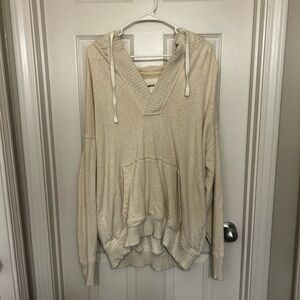 Aerie Cream Hoodie Sweater